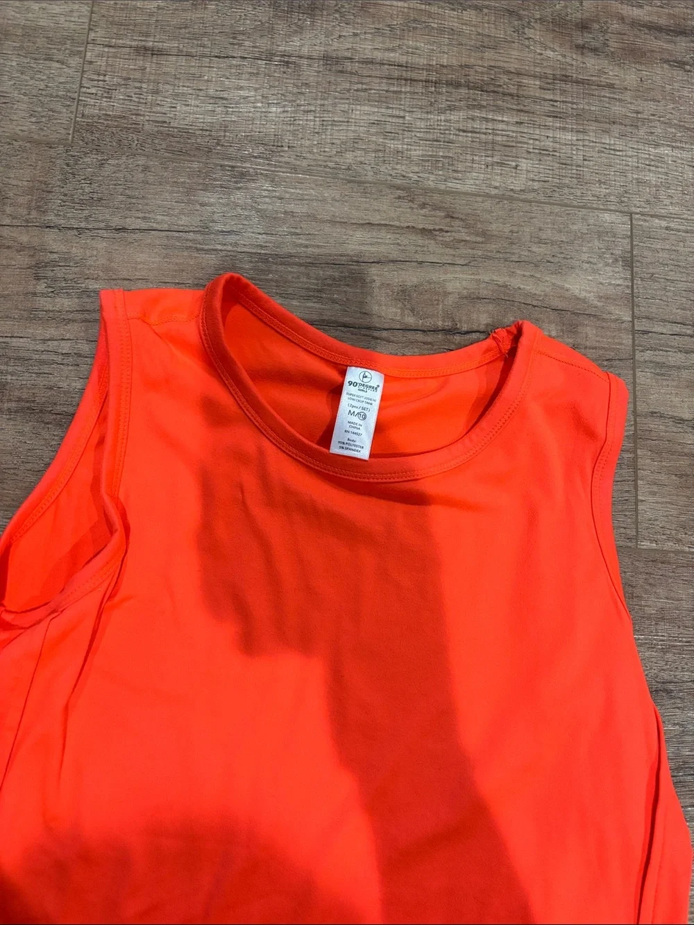 90 Degree By Reflex Neon Orange Kids Athletic Tank Top